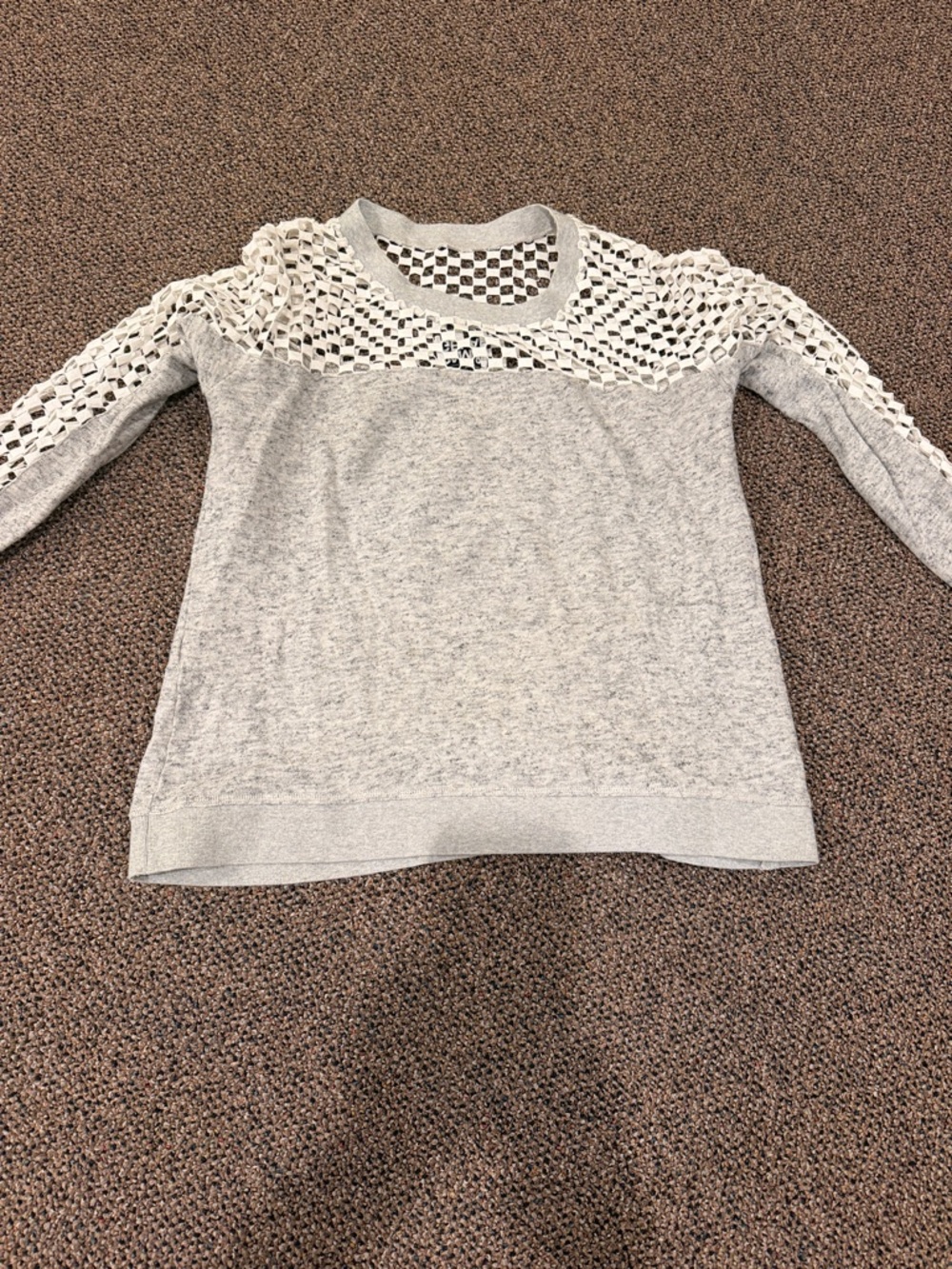 Light Gray Crochet sweatshirt